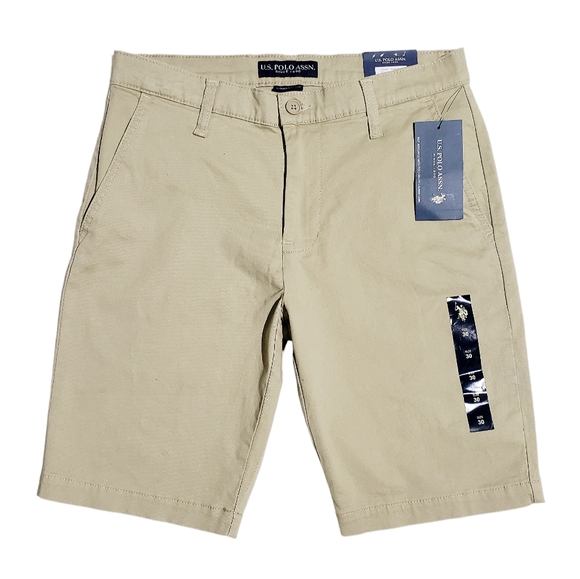 US Polo Assn Mens Hartford Stretch Twill Shorts Oxford Tan Size 30 NWT - Picture 2 of 7